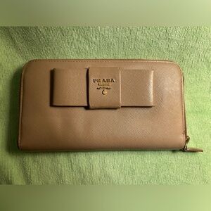 Prada long zip wallet